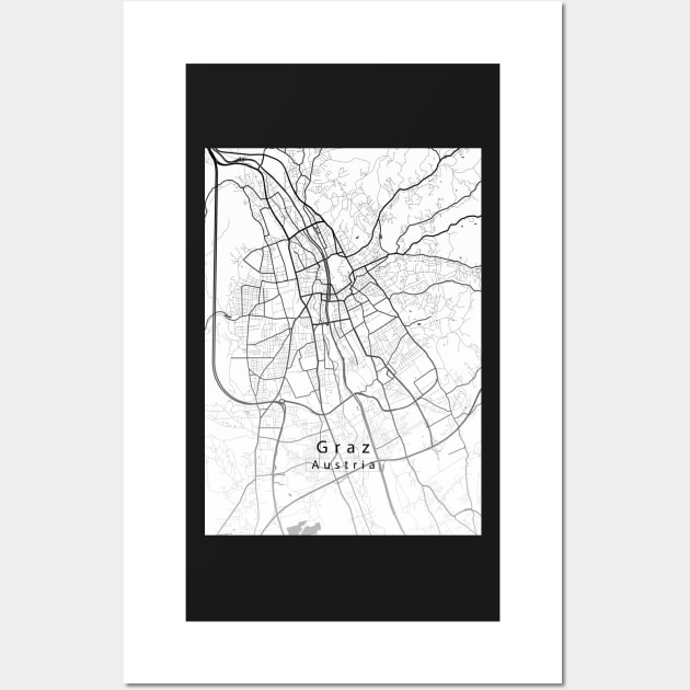 Graz Austria City Map Wall Art by Robin-Niemczyk